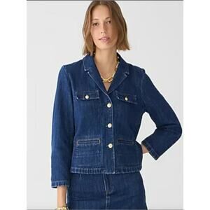 J. Crew Denim Blazer-Jacket in resin wash Size 00 NWT